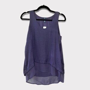 GAP Sleeveless Blouse Purple Chiffon Lined Tank Top NWT Womens Size XS